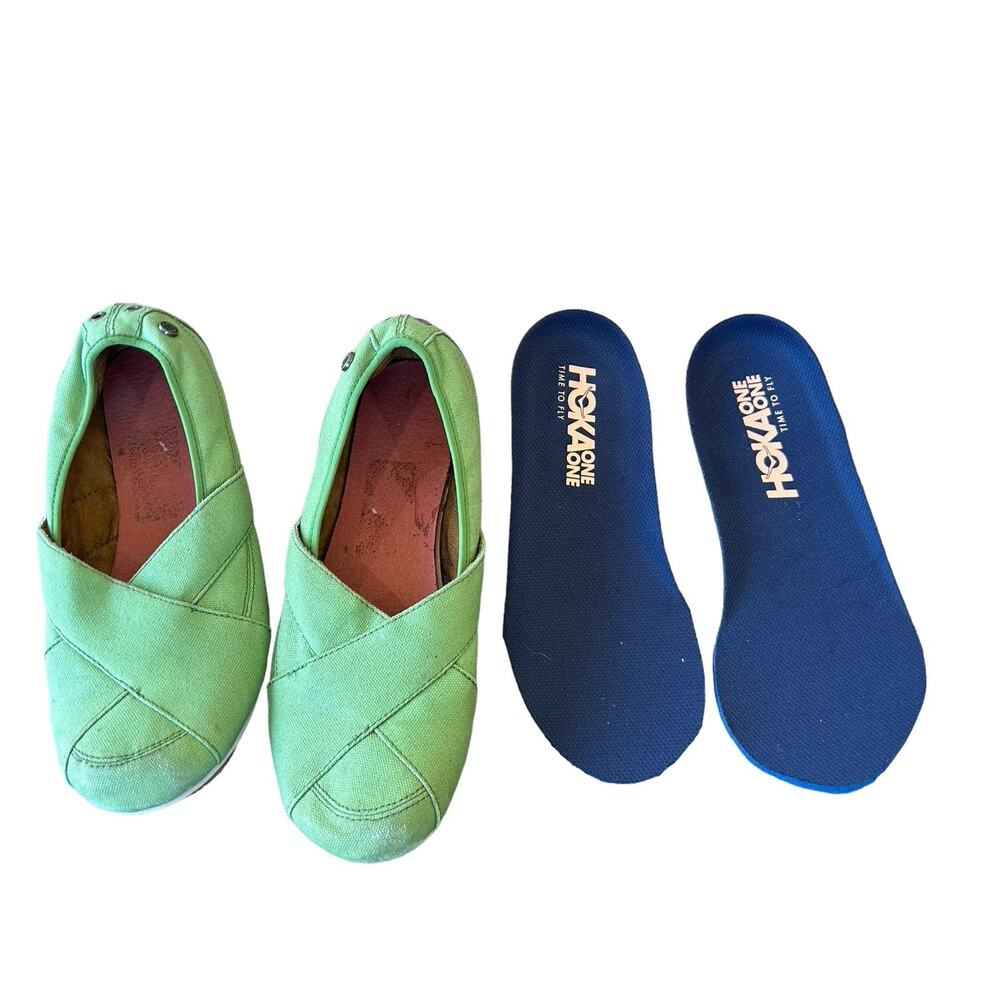 Mozo Sport Flat Shoe Womens Size 7 Comfort Green Slip Ons Travel #3734 Canvas - Picture 2 of 13